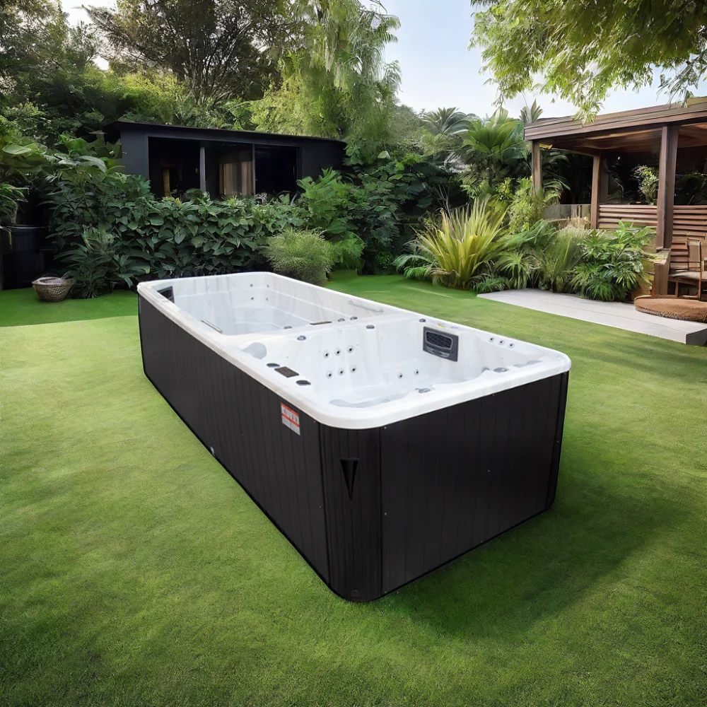 Acrylic Portable Outdoor Garden Container for 6 People Rectangle Spa with Massage and Water Jet Feature for Swimming Pool