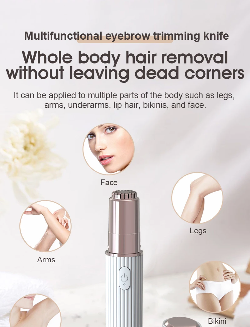 Миниатюрный Электрический триммер для бровей LULA Beauty ручка удаления волос электрический эпилятор с USB