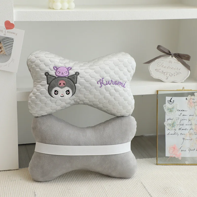 Sanrioed Soft Cute Plush Pillows Car Headrest Pillow My Melody Kuromi Neck Support Sanrioed Plush Toys Comfortable