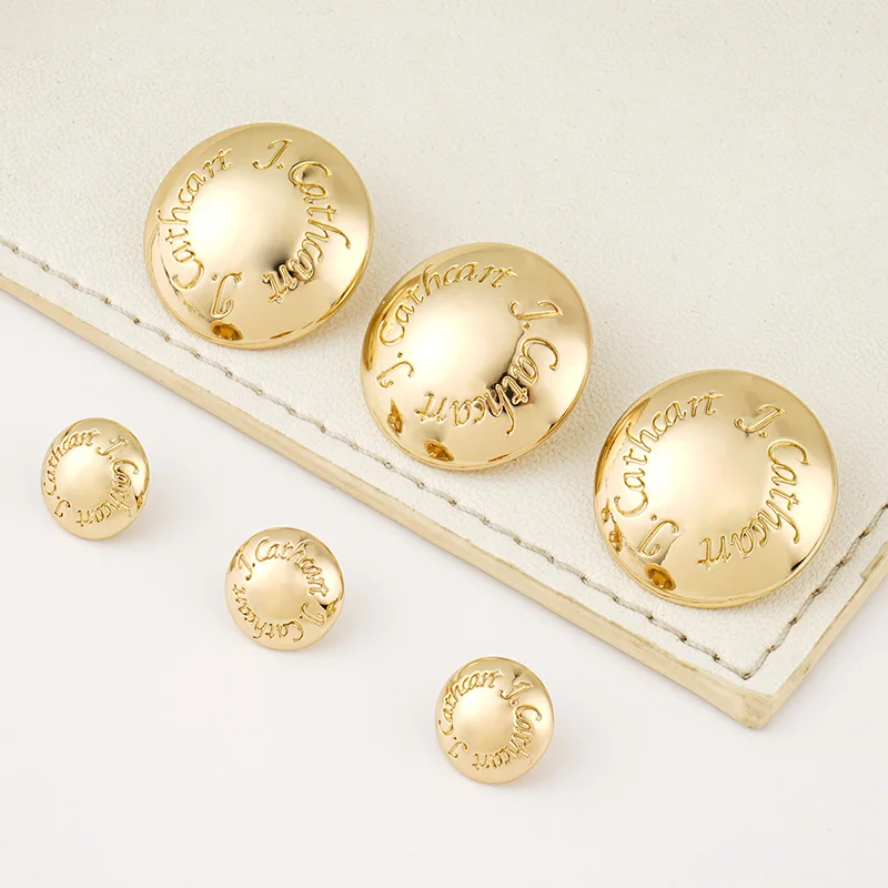 Garment Accessories Custom Logo Mushroom Metal Sewing Button Metal Round Sewing Button Dome Shank Button With Logo for Clothing