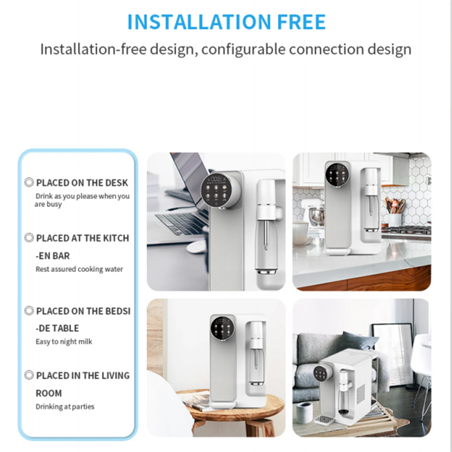 Home Countertop Hot Water Dispenser Soft Drink Co2 Carbonator Soda And Sparkling Water Maker