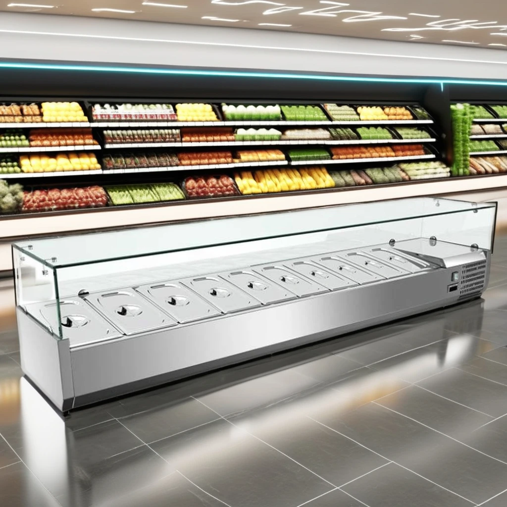 Cooked food refrigerator display cabinet fruit cold food self-preservation cabinet horizontal row