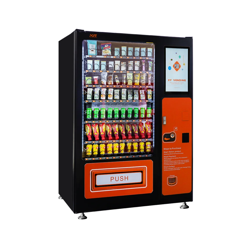 XY elevator Salad Healthy Food Vending Machine with touch screen milk cans  bottle water for sale (XY-SLY-10C)