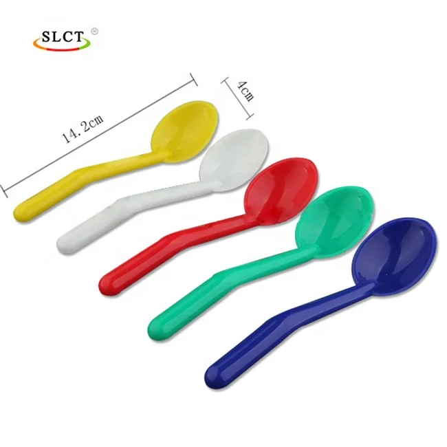 7g PP plastic colorful folding food spoon PP changing folding cream food plastic spoon neon colored plastic spoon