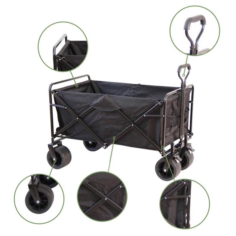 Garden Portable Beach Trolley Collapsible Wagon Folding Wagon Outdoor Camping Cart