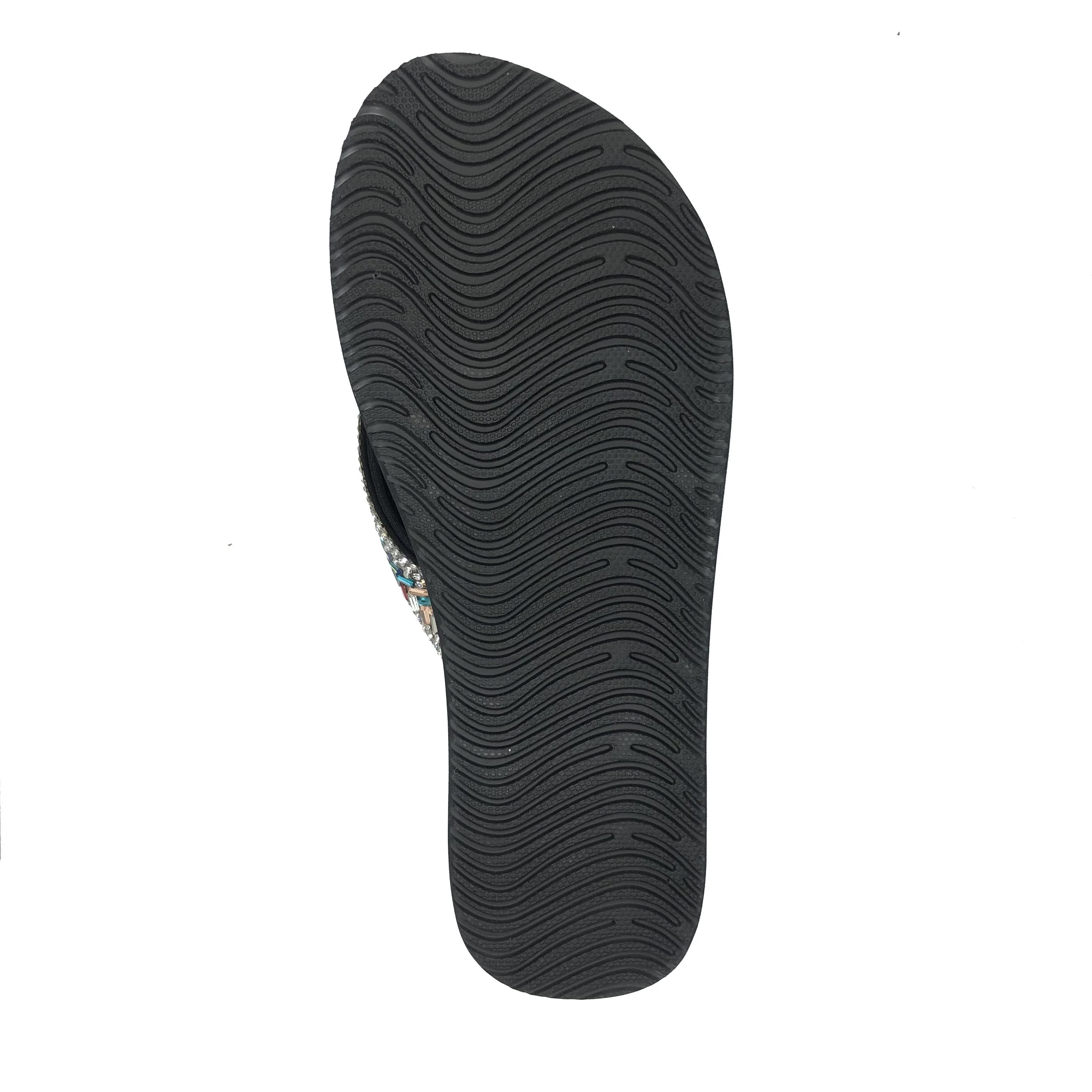 Fashion cheap wholesale ladies diamond slipper low-heeled rubber EVA sandals flip flops women