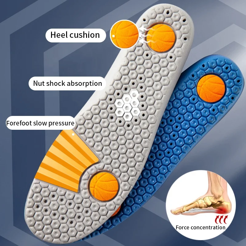 Memory Foam Sports Insole Big Nut Breathable Sweat-absorbing Shoes Pad Comfortable Shock-absorbing Basketball Running Insole