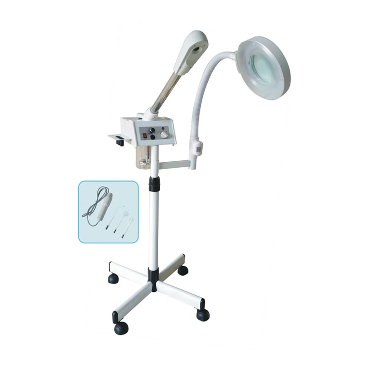Professional 3 In 1 Beauty Facial Steamer With Led Magnifying Lamp And High-frequency