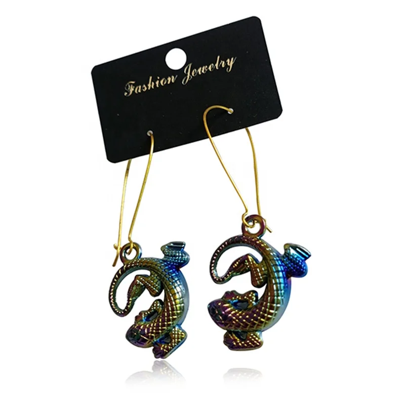 Animal Magic Jewelry Cute Psychedelic Lizard Gecko Earrings
