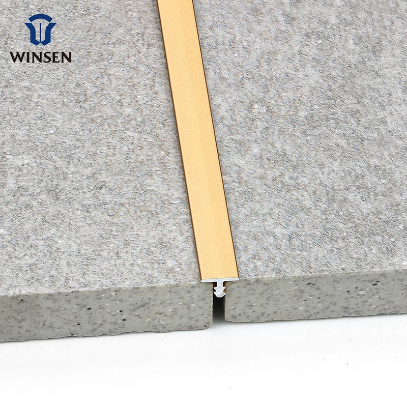 Fast Delivery Aluminium Construction Material Furniture Flexible Decorative Gold Silver T Shape Thin Metal Transition Strips