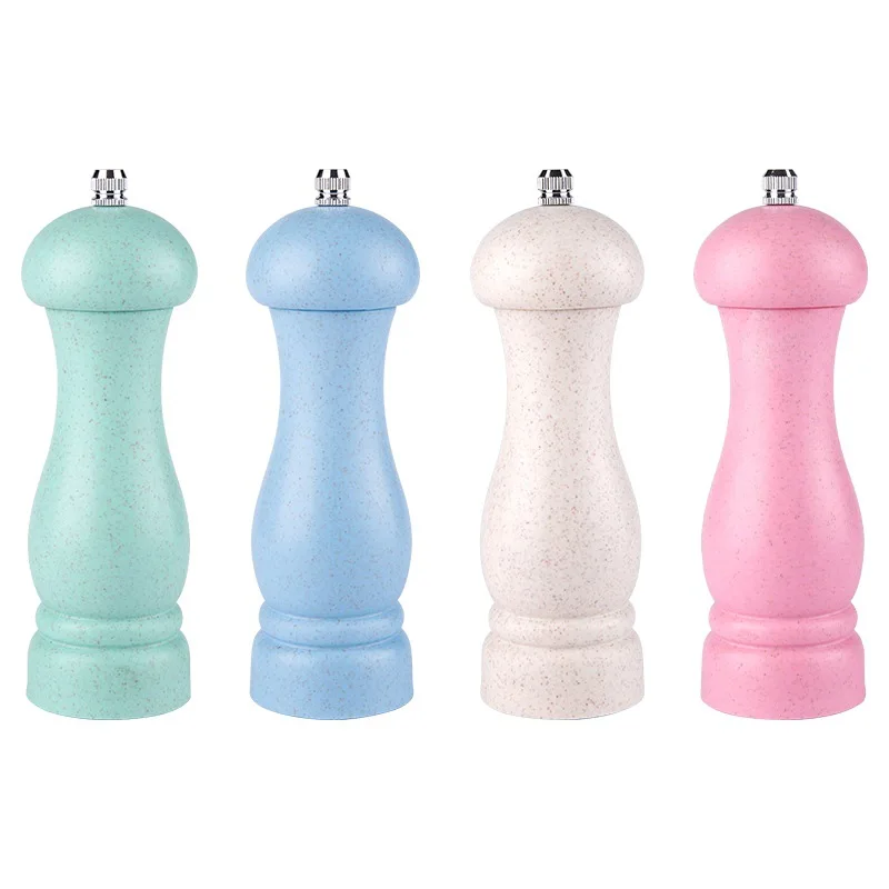 6 inch Wheat Straw Pepper Grinder Salt Grinder Refillable Salt wheat Stalk Pepper Grinder Mill Wood with Ceramic Grinding Core