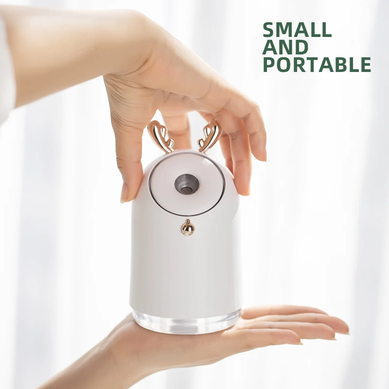 Best quality white USB charge portable seven color light air cooler water sprayer mist makers  mini humidifiers