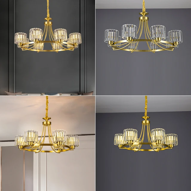 Прозрачная стеклянная люстра, роскошные лампы для гостиной, люстра большого размера
