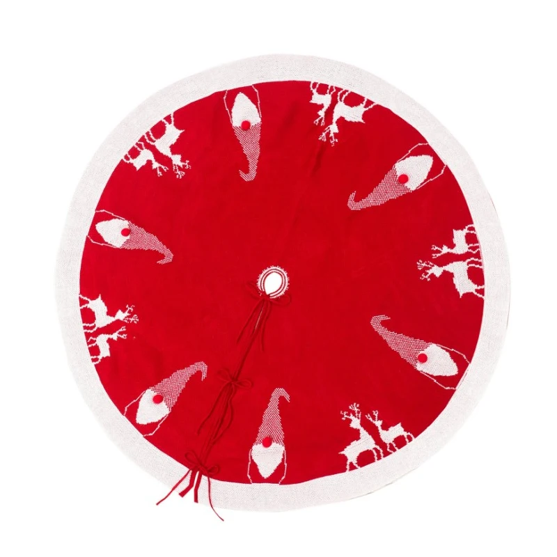 Christmas festival decoration wholesale hot sale new year red gray christmas tree skirts for home party