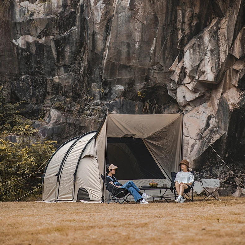 2023 New Design Polyester Material  Large Space Outdoor Vehicle tunnel tent High Quality for family camping