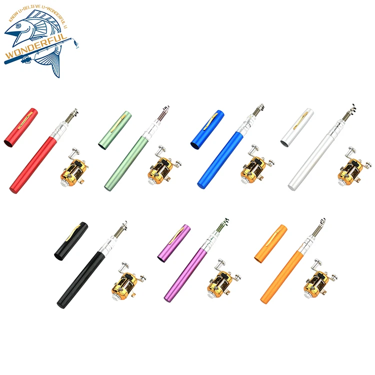 Wholesale Fishing Pole Combo Set 1m Collapsible Spinning Reels Carrier Bag Telescopic Plastic Ice Travel Mini Rod