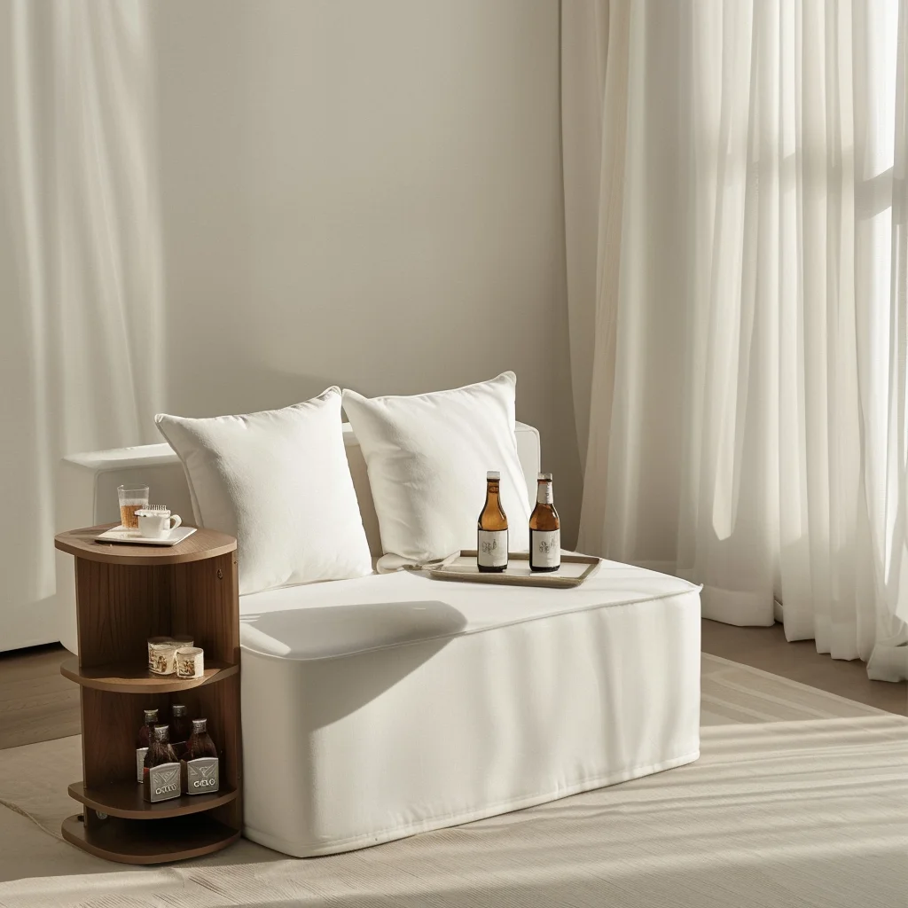 Nordic Modern Luxury White Sofa Set Boucle Fabric Living Room Furniture