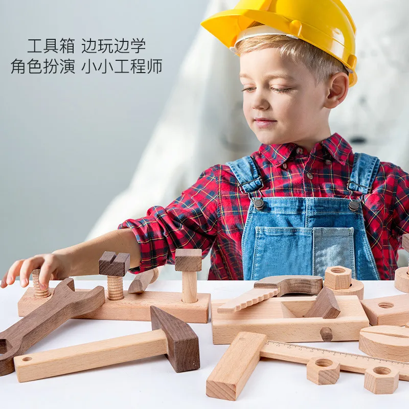 Детский деревянный ящик для инструментов, товары для работы, игрушки