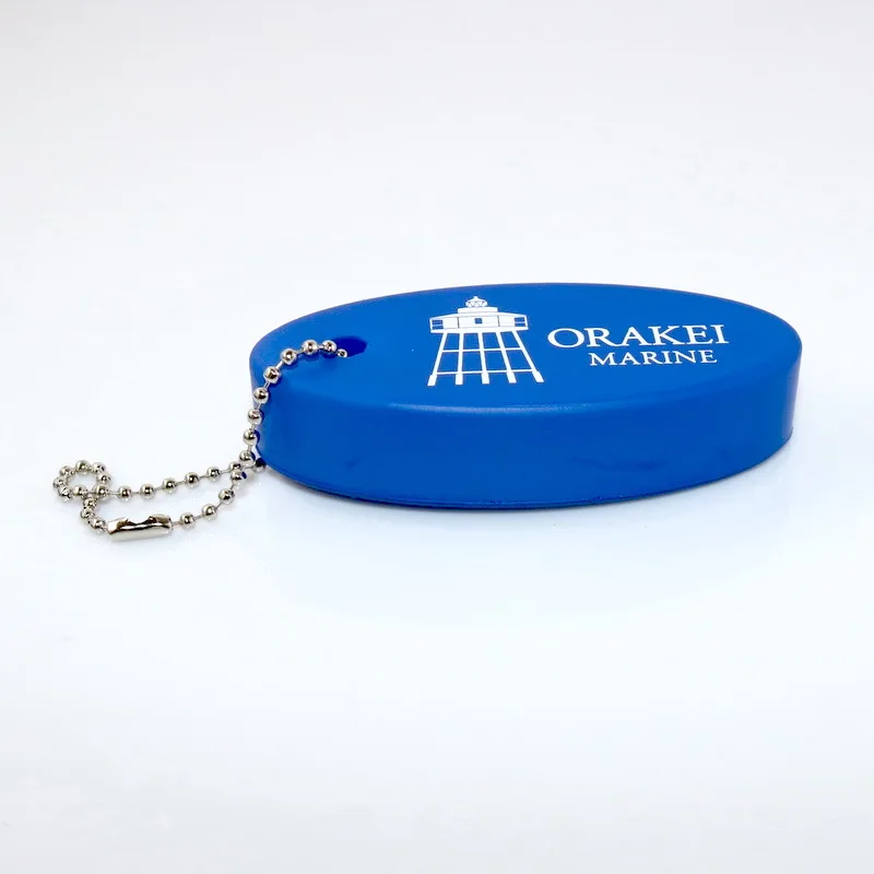 Custom made oval shape sponge floaty key chain , floating key ring  floatable pu foam key holders making your own logo