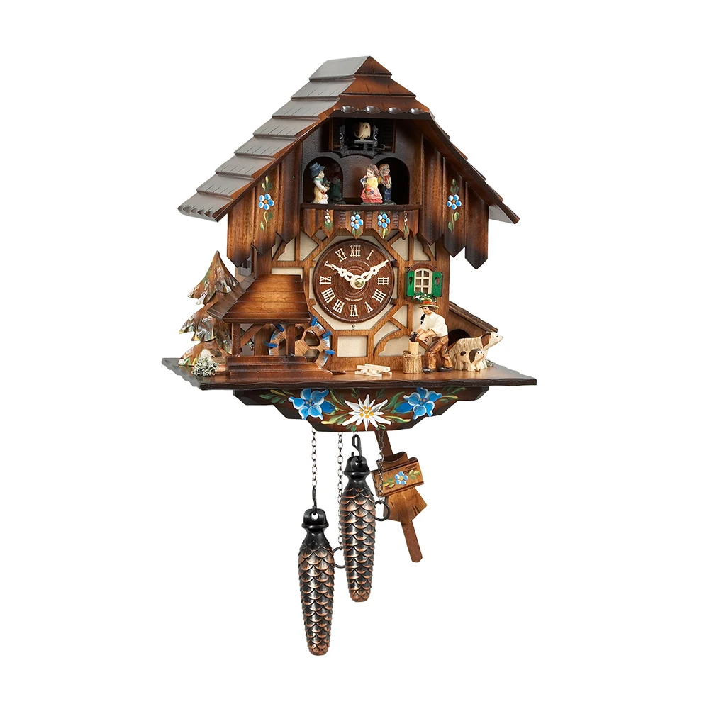 Germany Excellent Quality Traditional Black Forest House Cuckoo Clock Made Of Real Solid Wood With Music