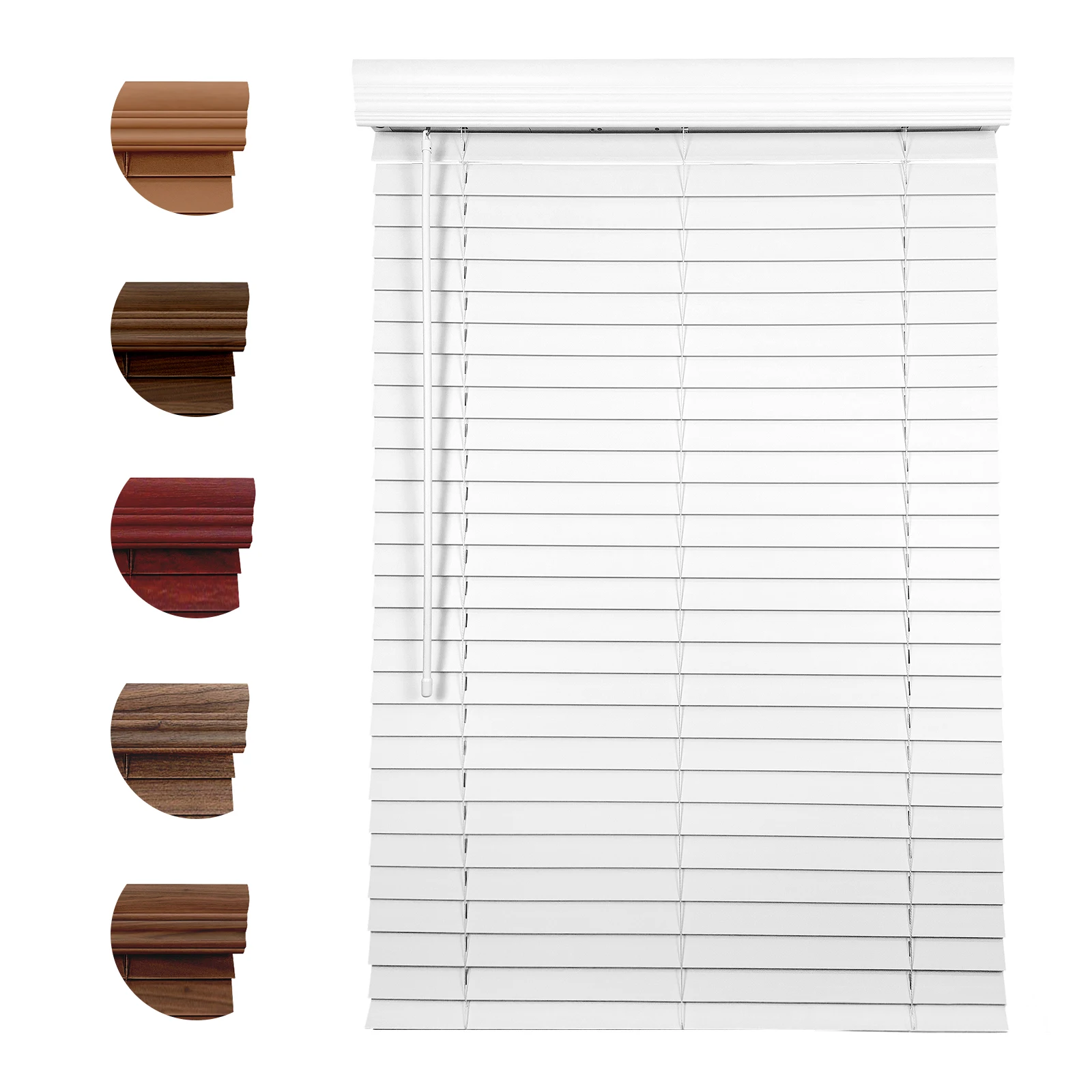 Custom cordless faux wood venetian blinds slats faux wood blinds motorized door to door USA