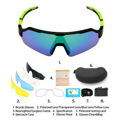 OEM 100% UV Blocking for Men and Women Matte Bike Sunglasses With 5 Lenses Polarized Cycling Sun glasses