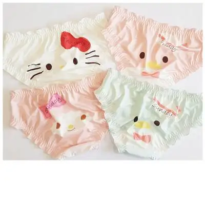 XXF-6 оптовая продажа японский мультфильм печати с низкой талией девушки, Не оставляющий следов надежный дизайн, Брендовое Нижнее белье Плавки