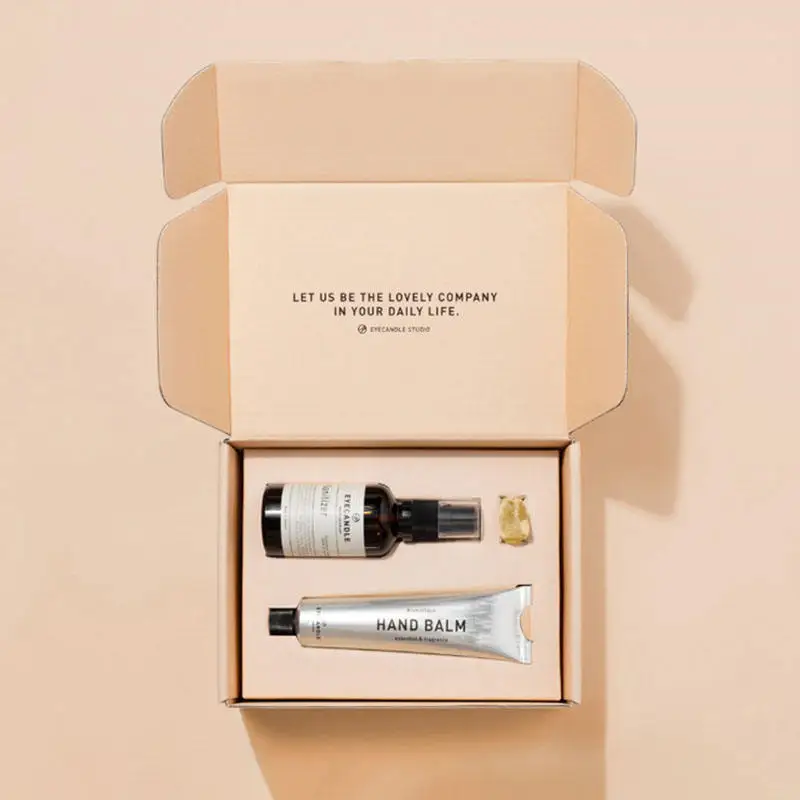 Custom Cosmetic Makeup Set Mailer Box Skin Care Jar Product Corrugated Packaging Shipping Box with Logo Divider Insert