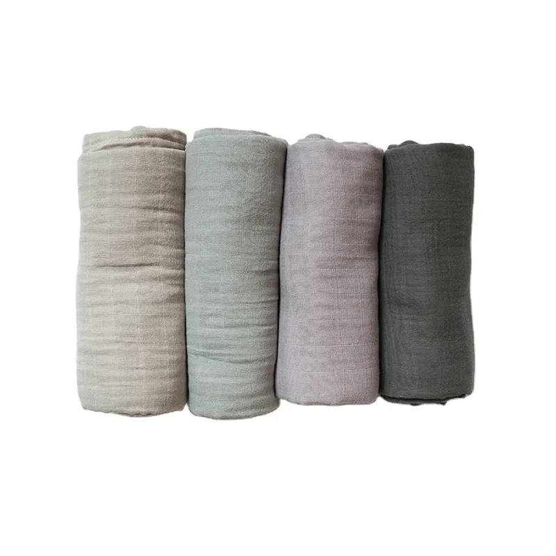 Супермягкие однотонные марлевые муслиновые одеяла 120x120 см 100% хлопчатобумажные пеленки