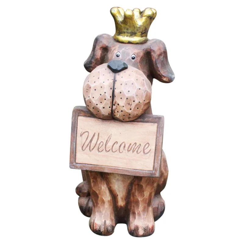 Make old, retro, cute, welcome dogs, animals, ornaments, garden ornaments, landscape, garden furniture, soft decoration