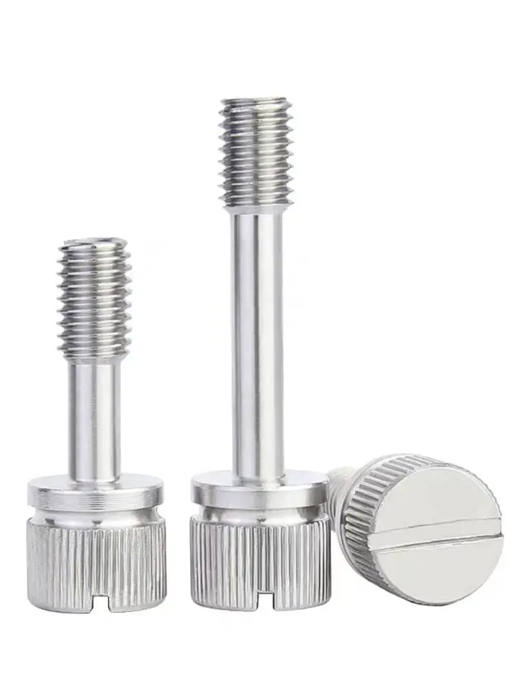 GB839 304 Stainless Steel M2/M2.5/M3/M4/M5/M6/M8 Custom Knurled Thumb Screws With Waisted Shank Non-falling Slotted Lock Screw