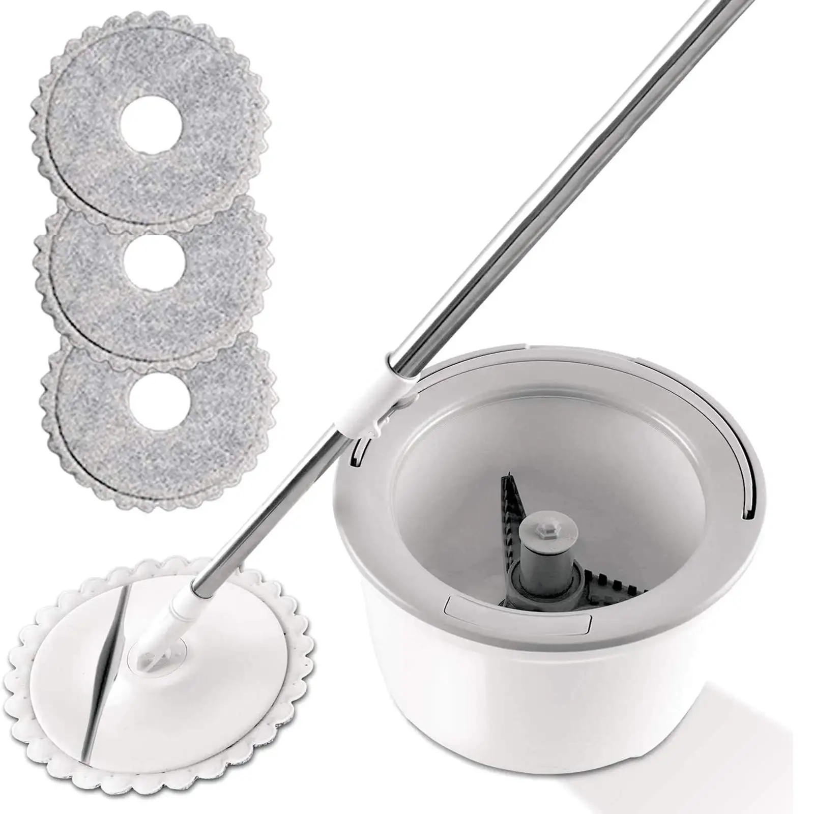 Amazon  M8 Spin Mop and Bucket 2 in 1 Microfiber Turbo EasyWring Floor Cleaning System