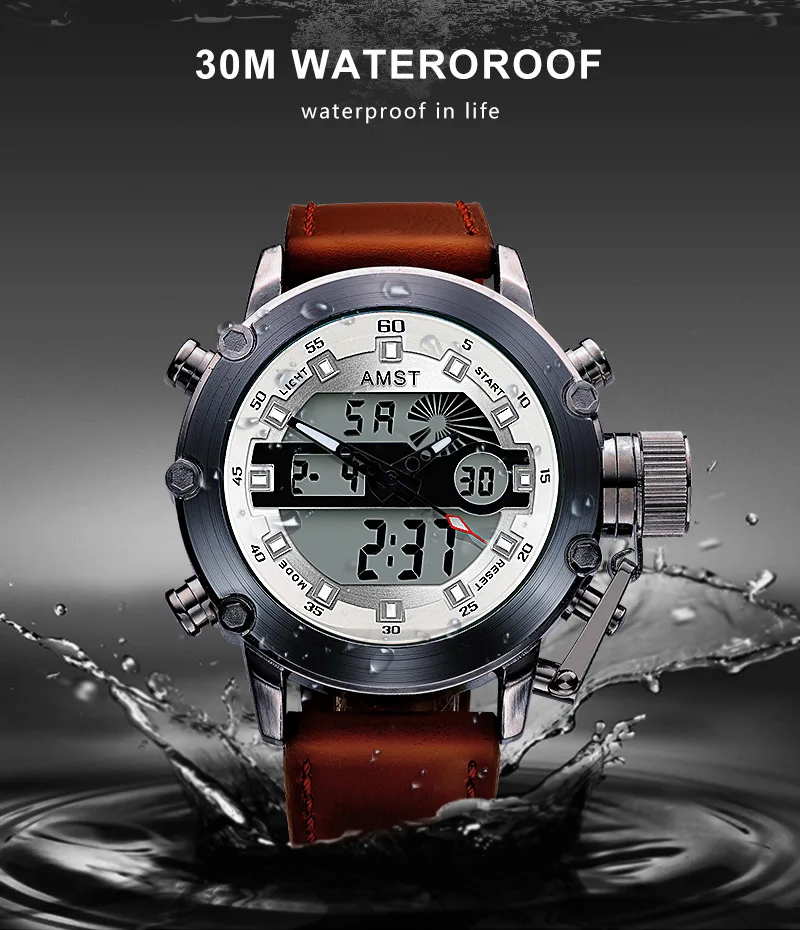 AM3035  fashionable LED Luxury brand designer leather watch