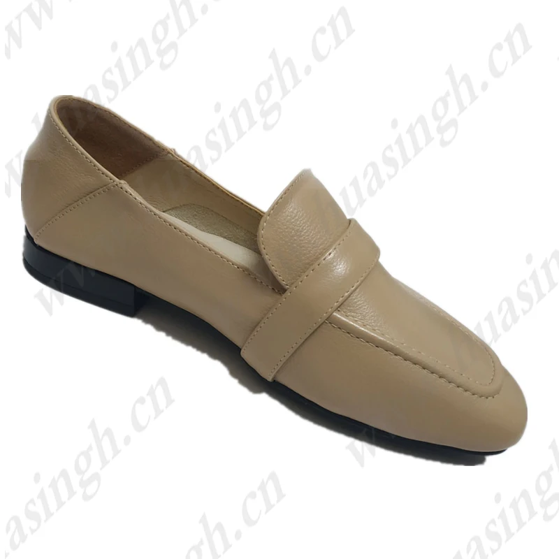 LXG,sharp toe style easy wear full grain leather peas shoes wholesale abrasion resistant rubber outsole lady office shoes HSW062