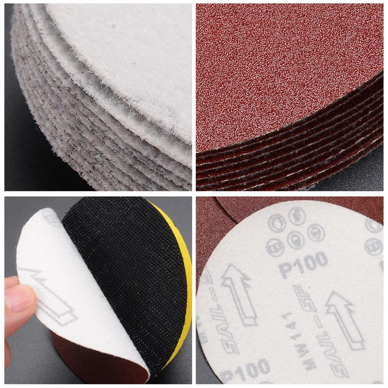 5' 8 Hole Sanding Disc Sanding Paper, hook and loop Grits P40-P2000 sanding discs for polishing wood and metal