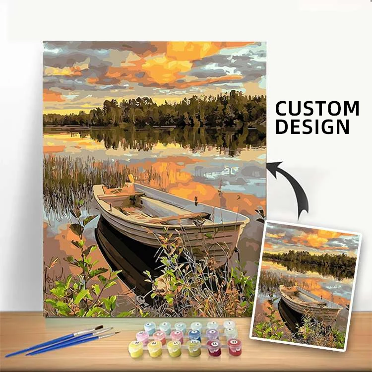 Custom Paint by Number Kits Paintworks DIY Oil Painting by numbers snow mountain scenery for Kids and Adults Beginner 40*50CM