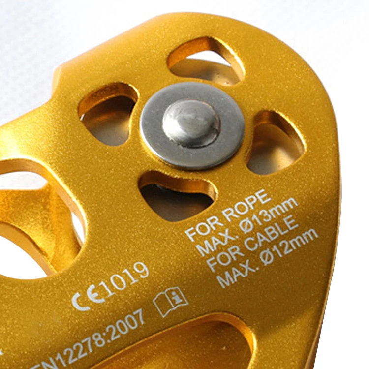 Wholesale 30KN Dual Pulley Rescue Cable Pulley Climbing Equipment Wheel Trolley Outdoor Rock Climbing Pulley