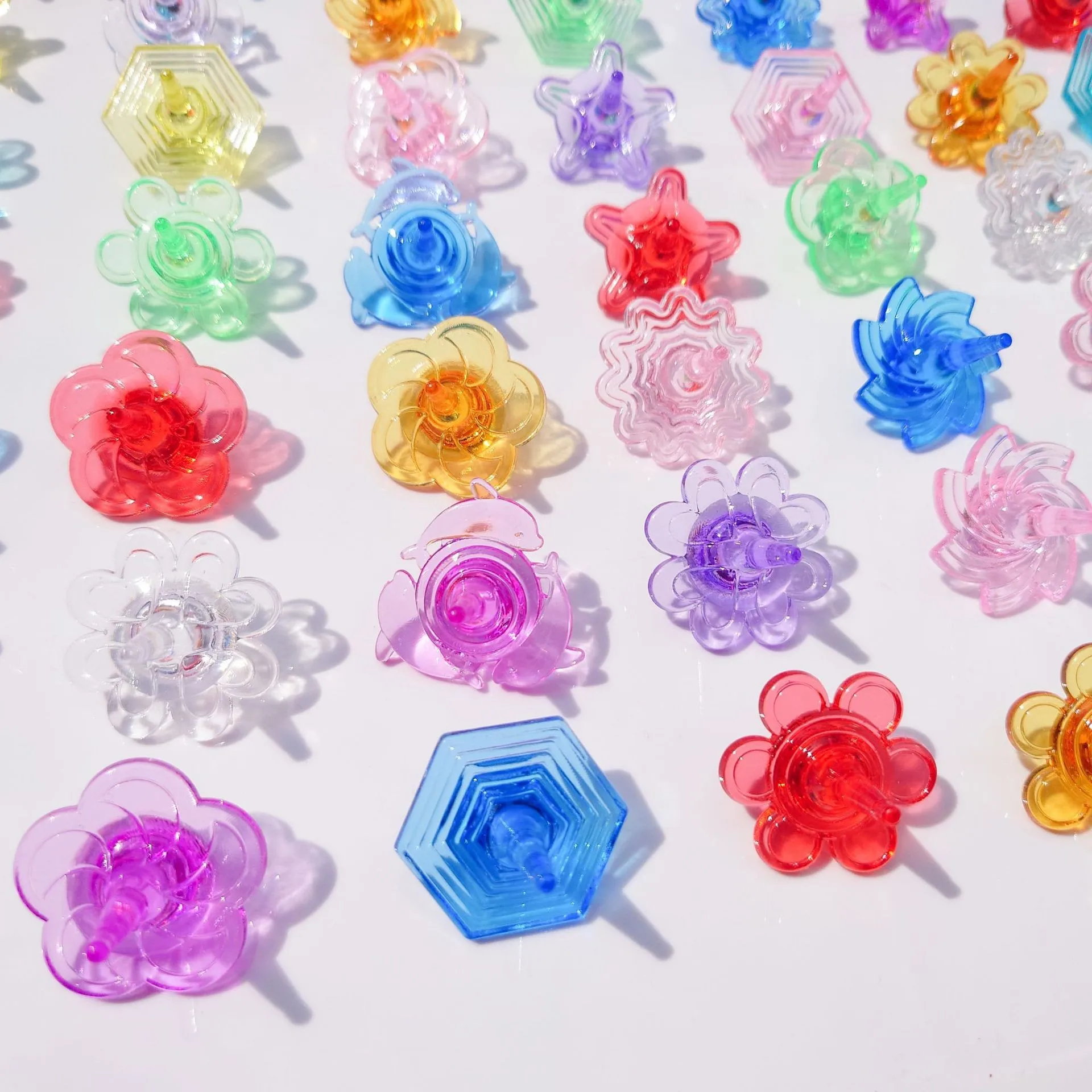 Transparent small gyro plastic lace colorful classic gyroscope fidget spinner toys for kids