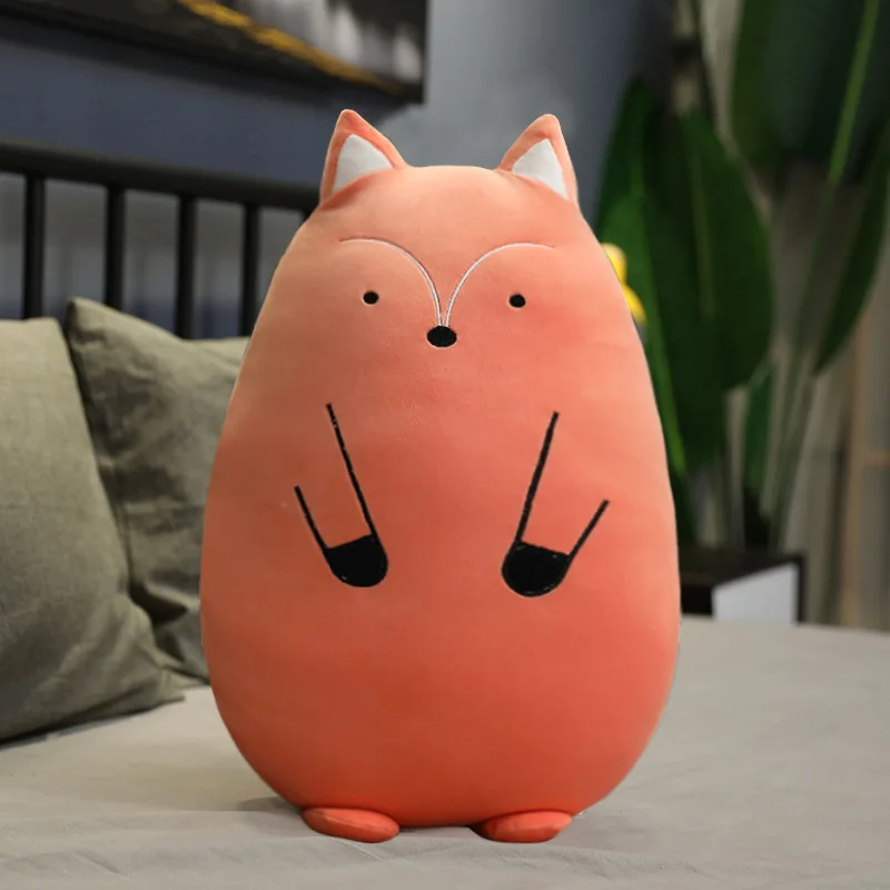 Kawaii Cat Pillow With Zipper Only Skin Without PP Cotton Biscuits Plush Animal Doll Toys Big Cushion Cover Peluche Gift