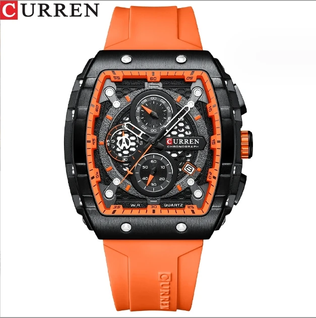 Curren 8442 Мужские часы с шестью штырьками кварцевые мужские модные спортивные