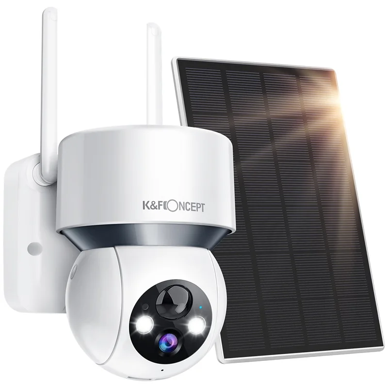 K&F Concept solar power security camera system wireless outdoor security camera solar with solar panel
