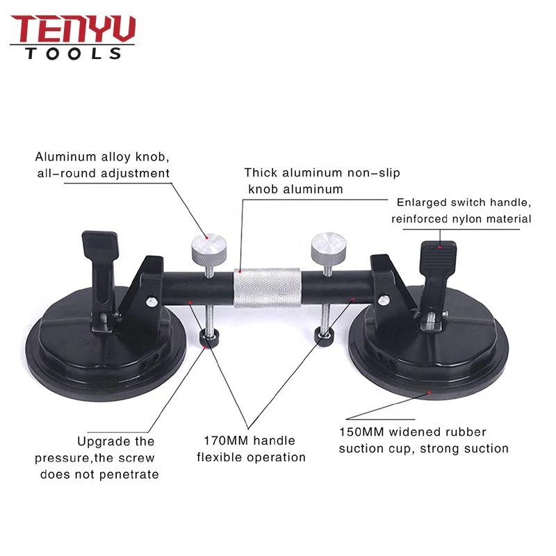 Heavy-Duty Tile Glass Suction Lifter Cup Stone Seamless Seam for Pulling and Aligning Tiles Flat Surfaces Setter Building Tools