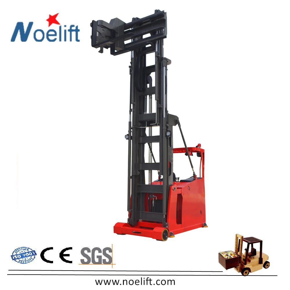 1.5 Ton Narrow Aisle 3 Way 7 Meters High Lifter Truck Electric Pallet Stacker Forklift