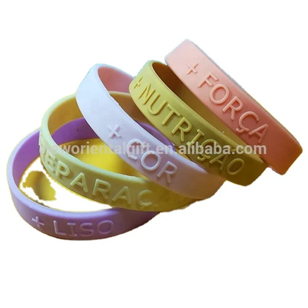 Custom Embossed silicone wristbands , Embossed silicone bracelets