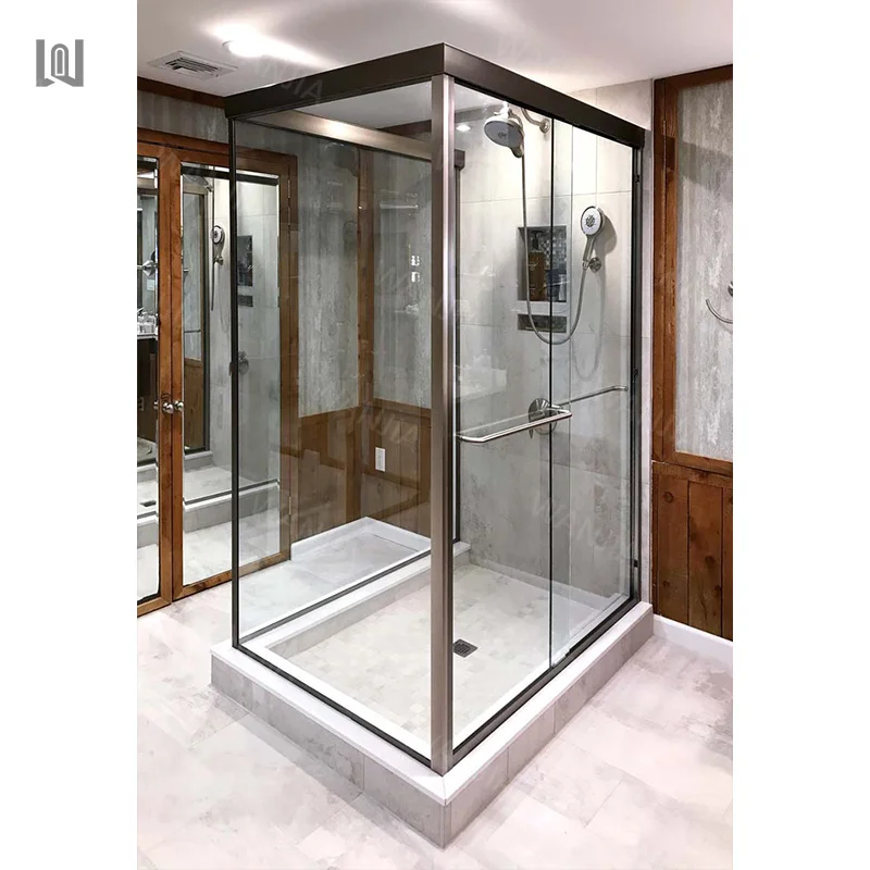 Hotel apartment interior bathroom frameless glass door glass shower door sliding shower enclosure modern design shower door