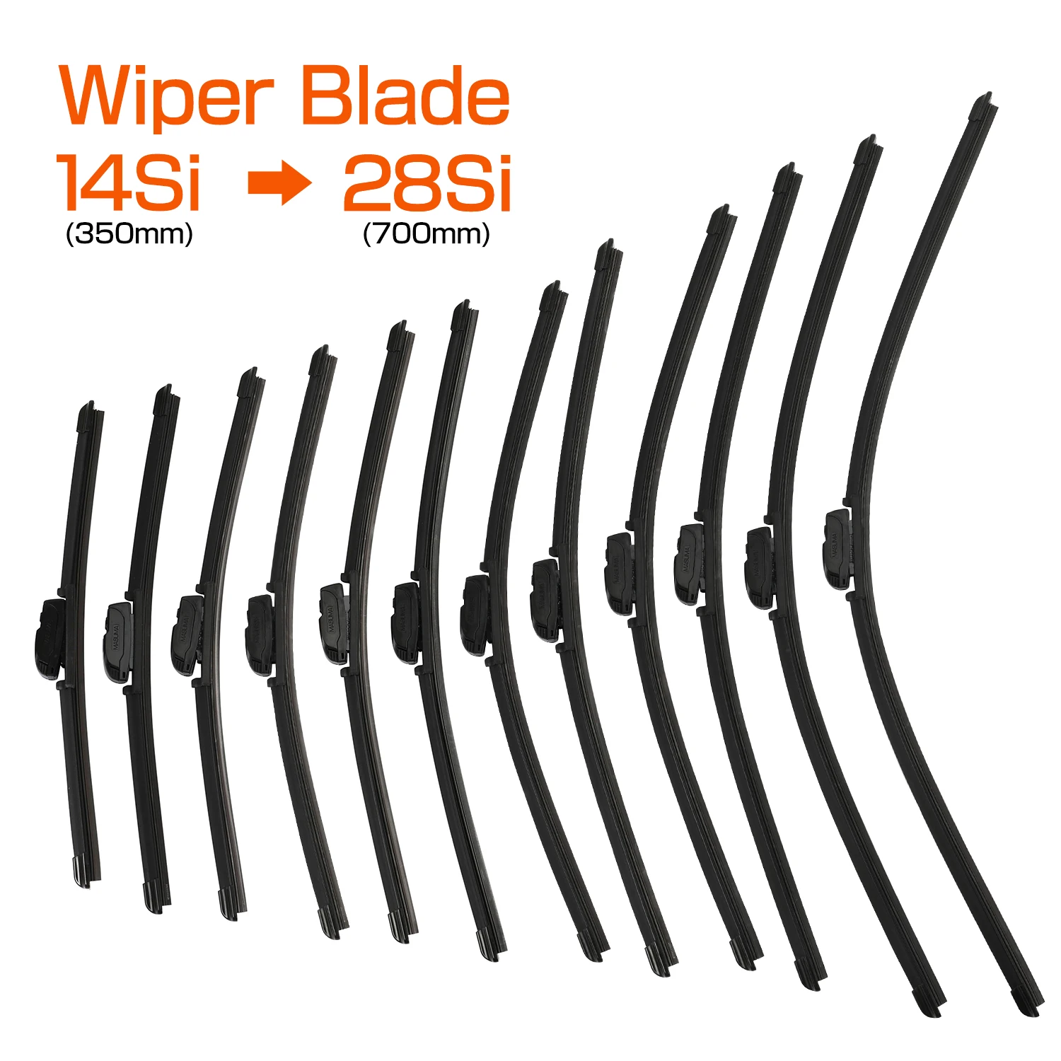 MU-021Si MASUMA High Quality Frameless silicone wiper blade 21 Inch J-HOOK for Mazda