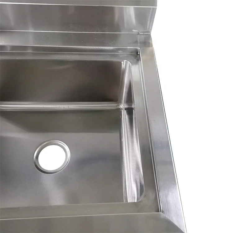 Customized Factory Wholesale Stainless Steel Washing Sink with Adjustable Drain Board Commercial Industrial Kitchen Sink