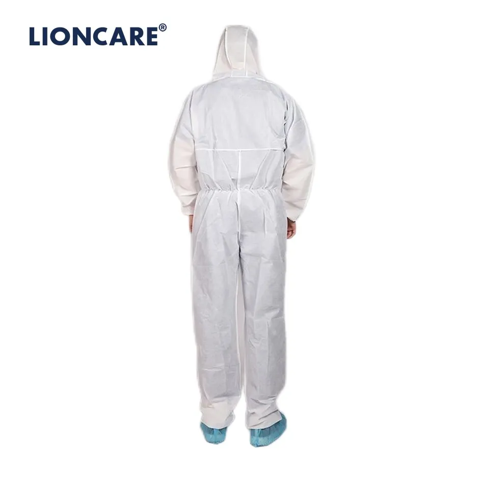 SMS Disposable Hazmat Suit Heavy Chemical Spray Safety Coverall Type 5/6 PPE Disposable Protective Coverall