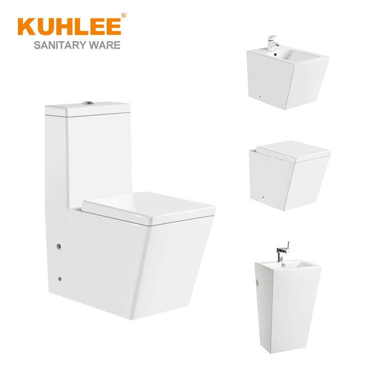 
Easy Clean Bathroom WC Sanitary Ware Suites Washdown One Piece Ceramic White Toilet Sets 
