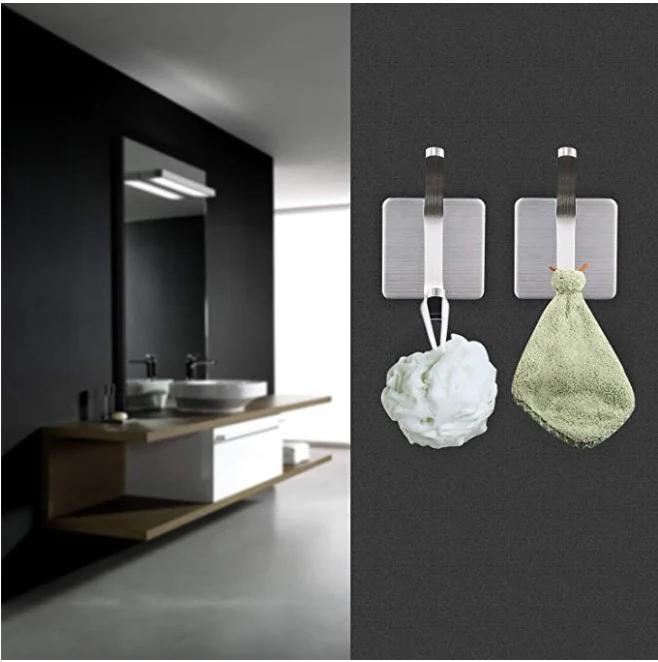 4 pieces /set Stainless Steel self Adhesive Door Hook wall hook